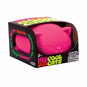 NEW Needoh Cool Cats Squeeze Stress Squishy Toy - Pink Cat | Fast shipping!